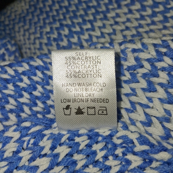 Blue Blush Blue and White Checkered Cardigan Women Size L - Picture 12 of 16